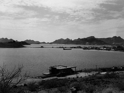 Puerto maritimo en Guaymas, panorámica