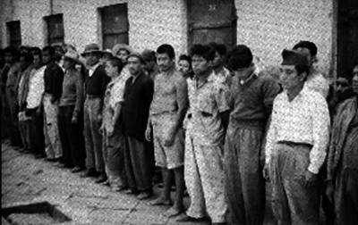 Internos formados en los patios y la crujías de la penitenciaria