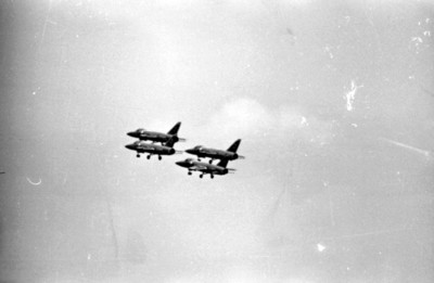 Aviones norteamericanos de Los Ángeles Azules en una exhibición aérea
