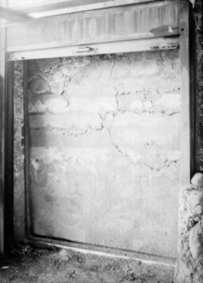 Frescos de la agricultura, durante su restauración