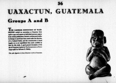 Página acerca de Uaxactun grupos A y B, Álbum de Arquitectura Maya
