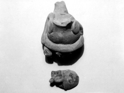 Artefacto de barro con características zoomorfas