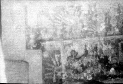 Personajes prehispánicos en el interior del Templo de los Frescos, detalle