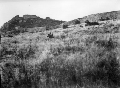 Vista parcial de la muralla en La Quemada, reprografía