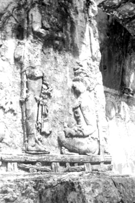 Relieve escultórico de una estela maya, detalle