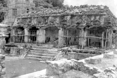Restauración de la Casa C, colindante con el Patio de los Cautivos, Palenque
