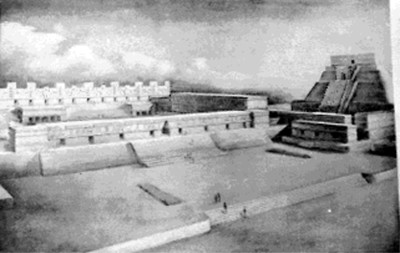 Dibujo del Cuadrángulo de las Monjas ubicado en Uxmal