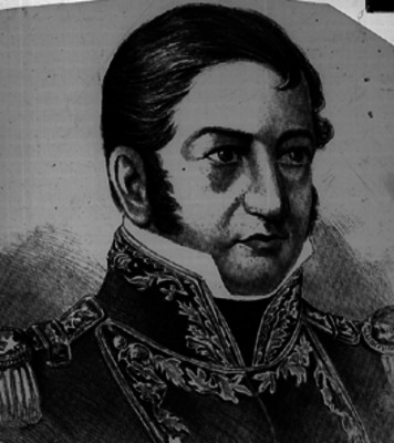 Nicolás Bravo, general, grabado, retrato