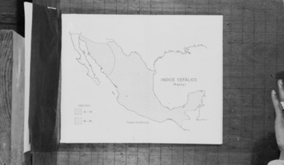 Mapa de México que indica el índice cefálico, reprografía