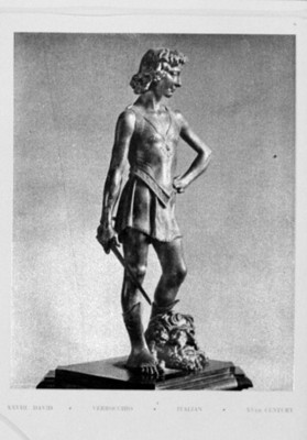 Publicación con la escultura de David, obra de Verrochio, reprografía