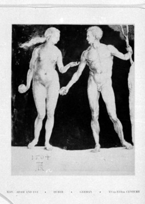 Pintura de Adan y Eva, reprografía