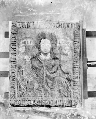 Cristo Majestad, mosaico de plumas, reproducción