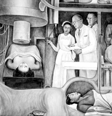 Mural en el hospital La Raza, detalle
