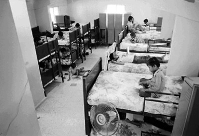 Albergue infantil, aspecto del dormitorio