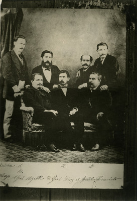 Porfirio Díaz con Miguel Negrete, los hermanos Cravioto y Félix Díaz, retrato de grupo