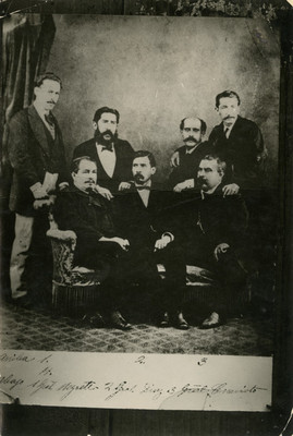Porfirio Díaz, Miguel Negrete, Rafael Cravioto y otros, retrato de grupo