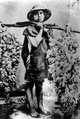 Niño otomí, retrato, reprografía