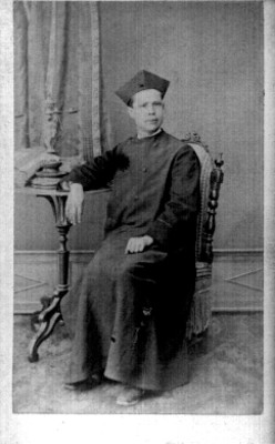 "Antonio de P. Coria", sacerdote, tarjeta de visita