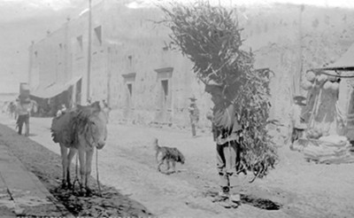 Cargador en una calle de San Luis Potosí, "5697. A street in San Luis Potosi. The cargador"
