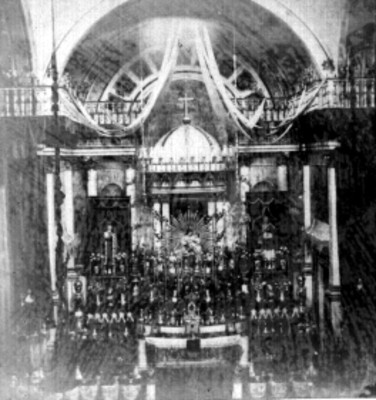 Interior de la iglesia de San Francisco, Guanajuato, estereoscópica