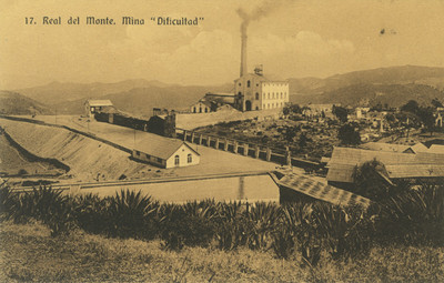 "Real del Monte, Mina Dificultad", tarjeta postal