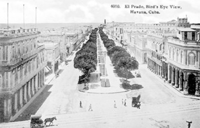 Paseo del Prado, en La Habana, Cuba, tarjeta postal