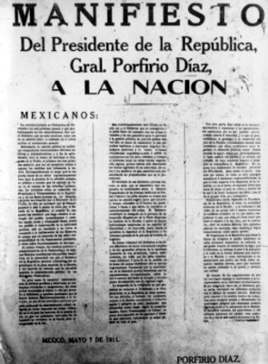Manifiesto de Porfirio Díaz a la nación