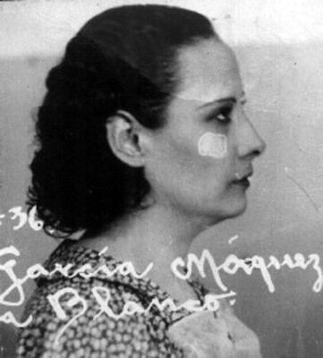 Esperanza García Márquez, de perfil, fotografía de filiación carcelaria