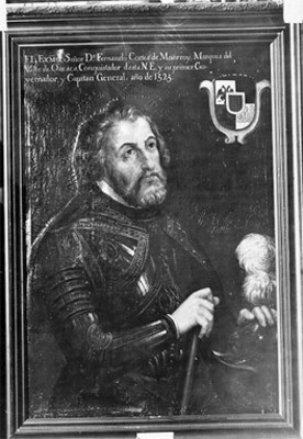 Hernán Cortés, reprografía de una pintura