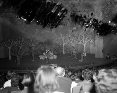 Público observa representación teatral