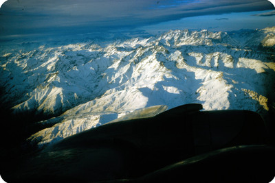 Vista de la Cordillera de los Andes cubierta de nieve