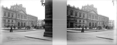 Escuela Nacional de Ingenieros, fachada, estereoscópica