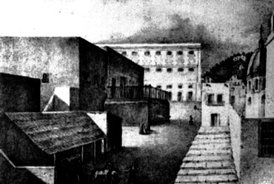 Alhóndiga de Granaditas en la ciudad de Guanajuato, grabado