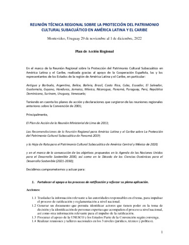 Reunión técnica regional sobre la protección del Patrimonio Cultural Subacuático en América Latina y El Caribe