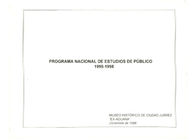 Programa Nacional de Estudios de Público 1995-1998 