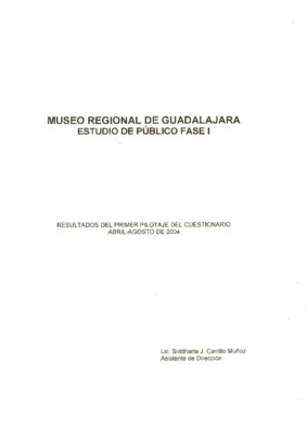 Museo Regional de Guadalajara. Estudio de público fase I