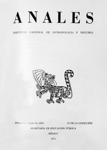 Anales del Instituto Nacional de Antropología e Historia. Num. 50 Tomo II (1969) Séptima Época (1967-1976)