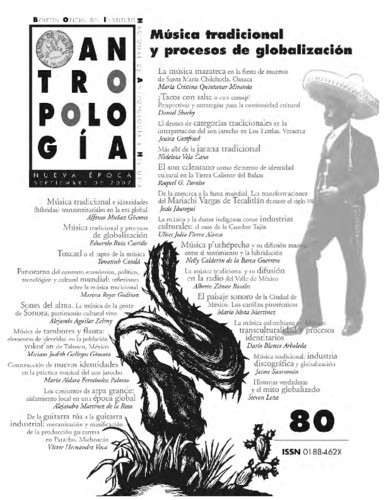 Antropología Num. 80 (2007) Música tradicional y procesos de globalización