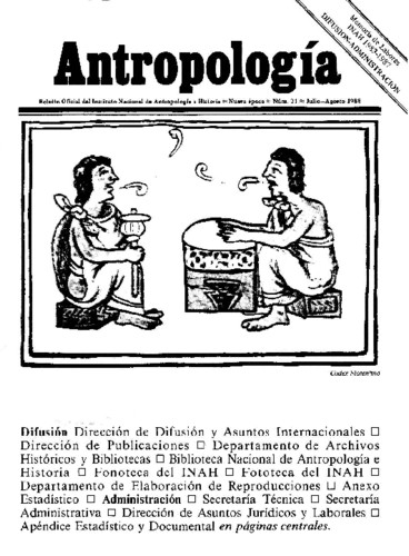 Antropología Núm. 21 (1988) Memoria de Labores INAH 1983-1987. Difusión-Administración