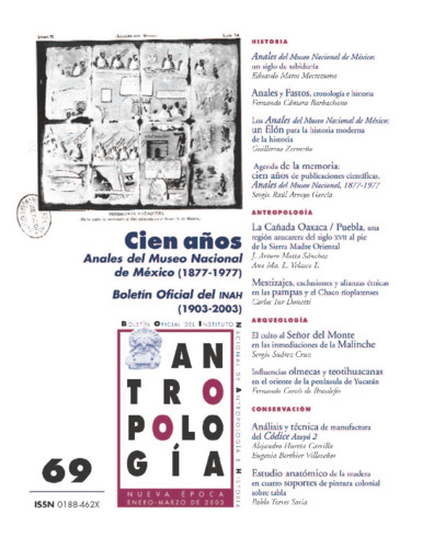 Antropología Num. 69 (2003) Cien años. Anales del Museo Nacional de México (1877-1977)