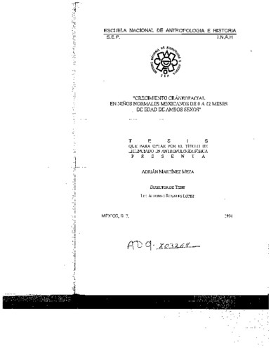 Crecimiento craneofacial en niños normales mexicanos de 0 a 12 meses de edad de ambos sexos