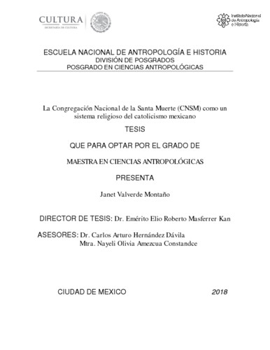 La Congregación Nacional de la Santa Muerte (CNSM) como un sistema religioso del catolicismo mexicano