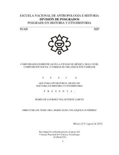 Comunidades domésticas en la Ciudad de México, siglo XVIII: composición social y formas de organización familiar