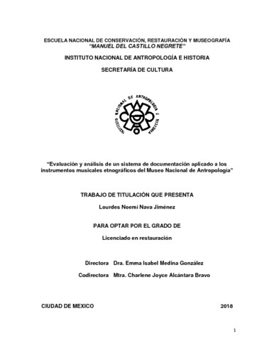 Evaluación y análisis de un sistema de documentación aplicado a los instrumentos musicales etnográficos del Museo Nacional de Antropología