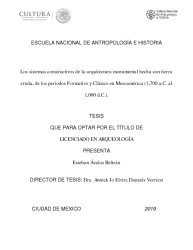 Los sistemas constructivos de la arquitectura monumental hecha con tierra cruda de los periódos formatívo y clásico en Mesoamérica (1,700 a.c. al 1,000 d.c.)