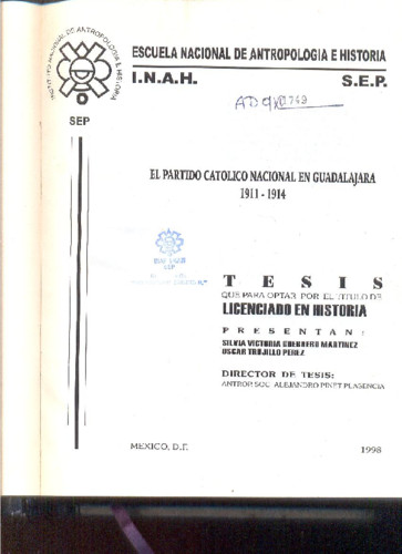 El Partido Católico Nacional en Guadalajara, 1911-1914