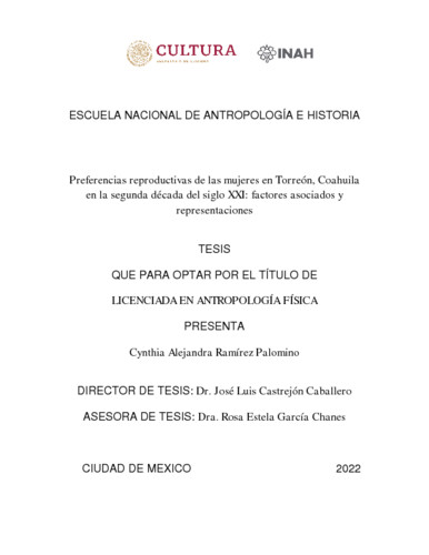 Preferencias reproductivas de las mujeres en Torreón, Coahuila en la segunda década del siglo XXI