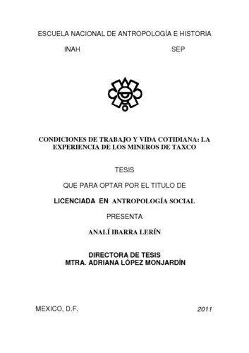 Condiciones de trabajo y vida cotidiana: la experiencia de los mineros de Taxco