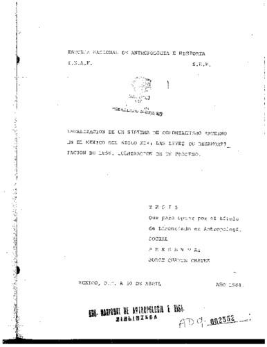Legalización de un sistema de colonialismo interno en el México del siglo XIX: las leyes de desamortización de 1856, culminación de un proceso