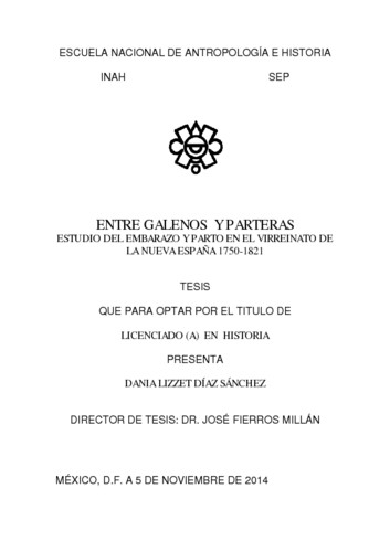 Entre galenos y parteras : estudio del embarazo y parto en el virreynato de la Nueva España 1750-1821